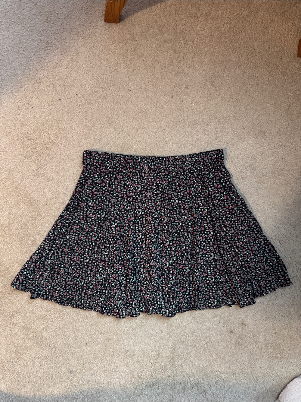 American Eagle Outfitters Black Floral Circle Skirt